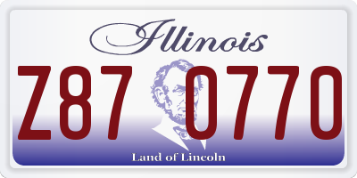 IL license plate Z870770
