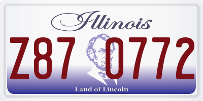 IL license plate Z870772
