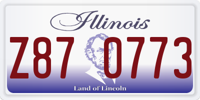IL license plate Z870773