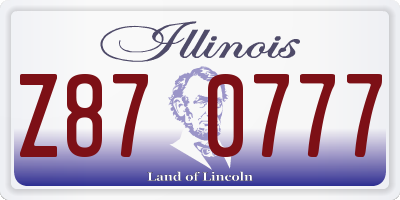 IL license plate Z870777