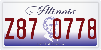 IL license plate Z870778