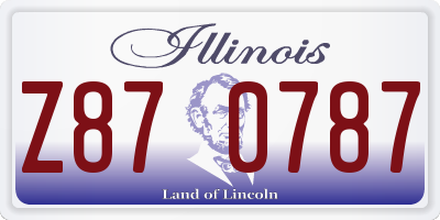 IL license plate Z870787