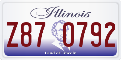 IL license plate Z870792