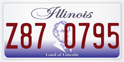 IL license plate Z870795