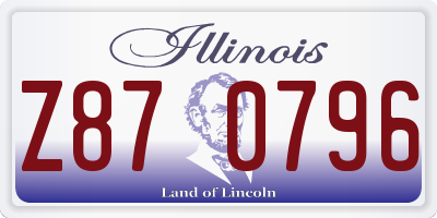 IL license plate Z870796