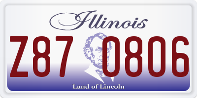 IL license plate Z870806