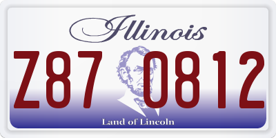 IL license plate Z870812