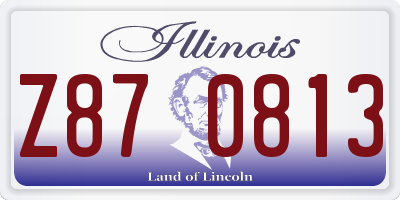 IL license plate Z870813