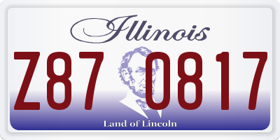 IL license plate Z870817