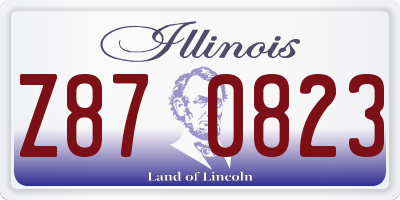 IL license plate Z870823
