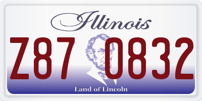IL license plate Z870832
