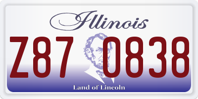 IL license plate Z870838