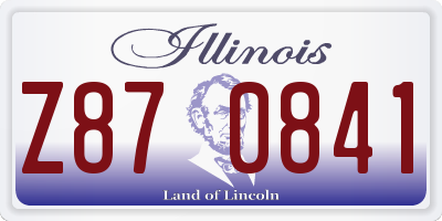 IL license plate Z870841