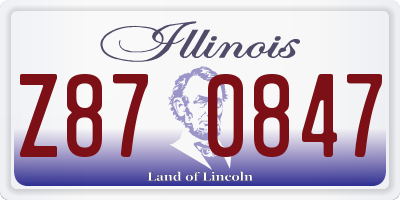 IL license plate Z870847