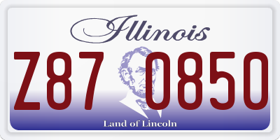 IL license plate Z870850