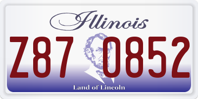 IL license plate Z870852