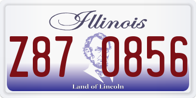 IL license plate Z870856