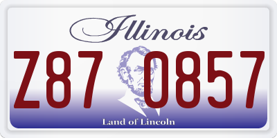 IL license plate Z870857