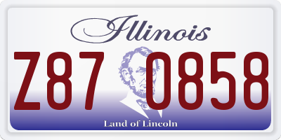 IL license plate Z870858