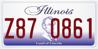 IL license plate Z870861