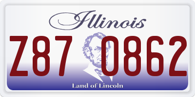 IL license plate Z870862