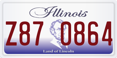IL license plate Z870864