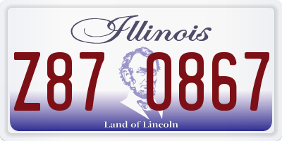 IL license plate Z870867