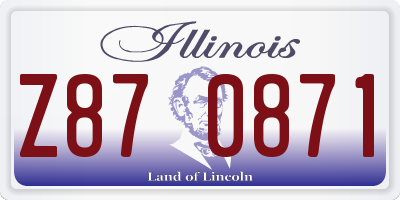 IL license plate Z870871