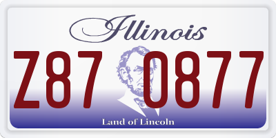 IL license plate Z870877