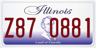 IL license plate Z870881
