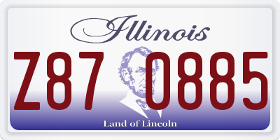 IL license plate Z870885