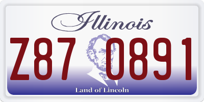 IL license plate Z870891