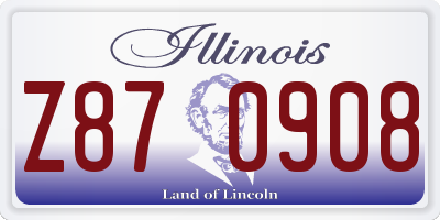 IL license plate Z870908