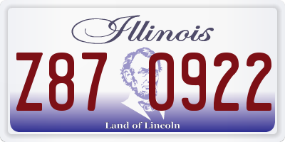 IL license plate Z870922