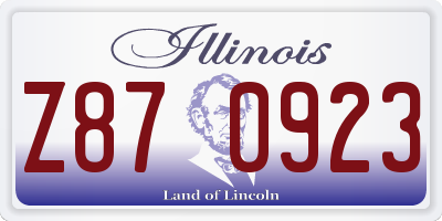 IL license plate Z870923