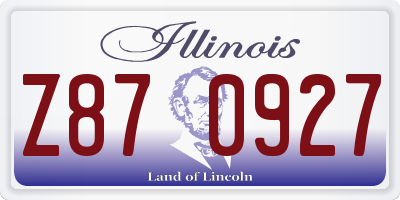 IL license plate Z870927