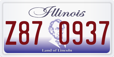 IL license plate Z870937