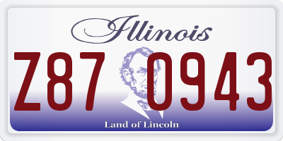 IL license plate Z870943