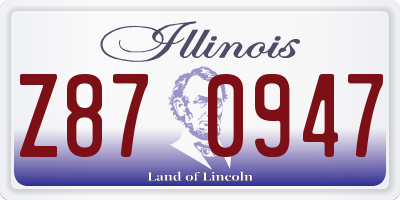 IL license plate Z870947