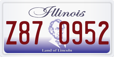 IL license plate Z870952
