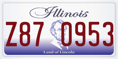 IL license plate Z870953