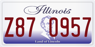 IL license plate Z870957