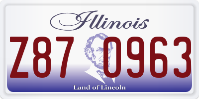 IL license plate Z870963