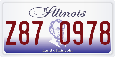 IL license plate Z870978