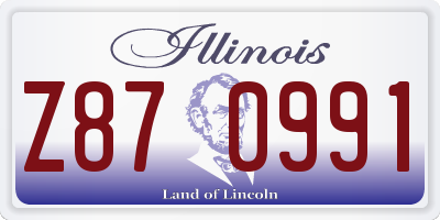 IL license plate Z870991