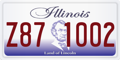 IL license plate Z871002