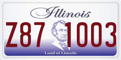 IL license plate Z871003