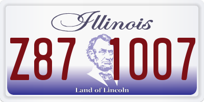IL license plate Z871007