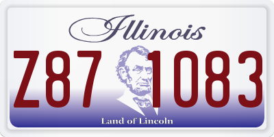 IL license plate Z871083