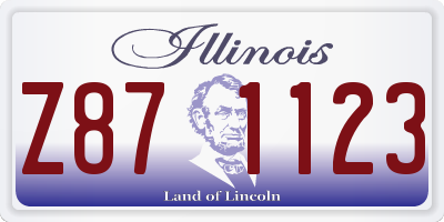 IL license plate Z871123